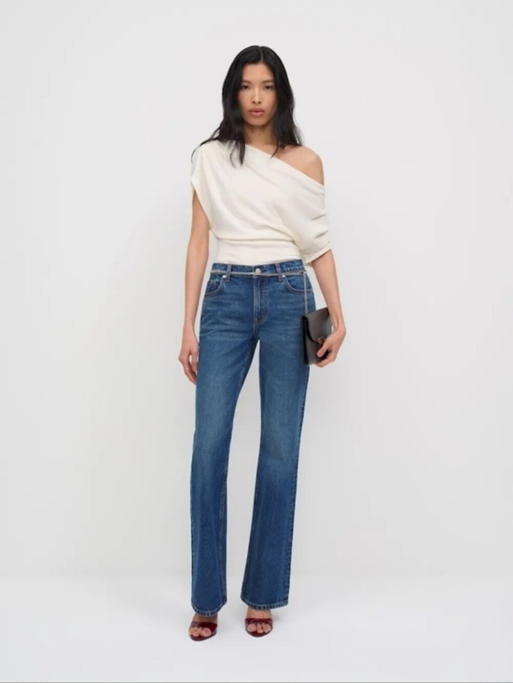 Reformation Sharon Mid Rise Bootcut Flare Blue Denim Jeans Size 29